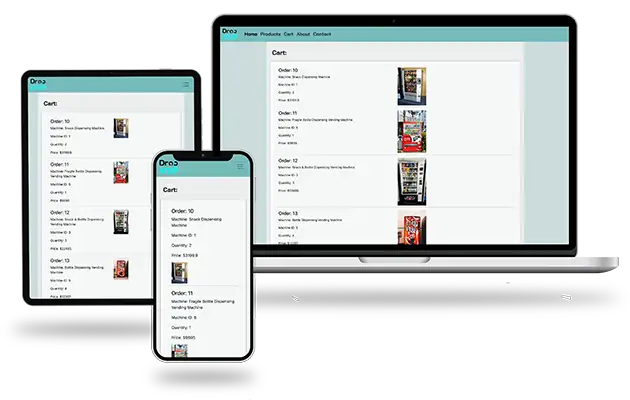 The Drop Atop Vending site displaying on multiple devices