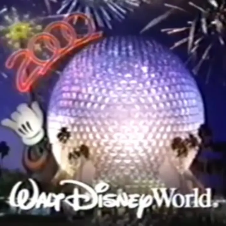 A still frame of an advertizement Disney ran to celebrate the turn of the century.